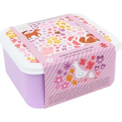 Lot de 4 boîtes à goûter fleurs du jardin
