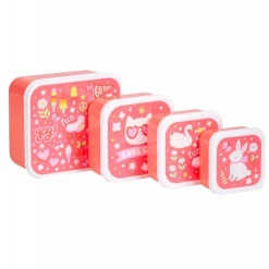 Lot de 4 boîtes à goûter fun