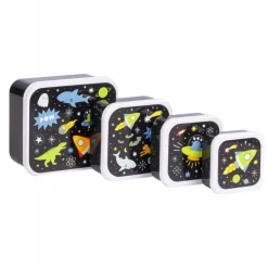 Lot de 4 boîtes à goûter galaxie