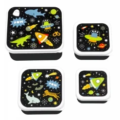 Lot de 4 boîtes à goûter galaxie