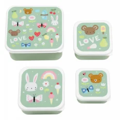 Lot de 4 boîtes à goûter joie