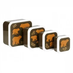 Lot de 4 boîtes à goûter ours
