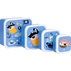 Lot de 4 boîtes à goûter pirates