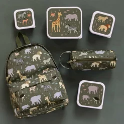 Lot de 4 boîtes à goûter savane