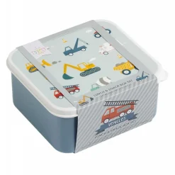 Lot de 4 boîtes à goûter véhicules