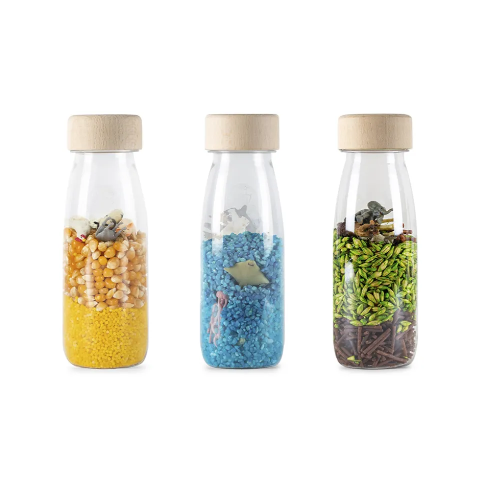 Lot de 3 bouteilles sensorielles nature