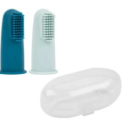 Lot de 2 brosses à dents silicone bleu