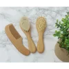 Lot de 3 brosses de soins pour bébés en bois naturel
