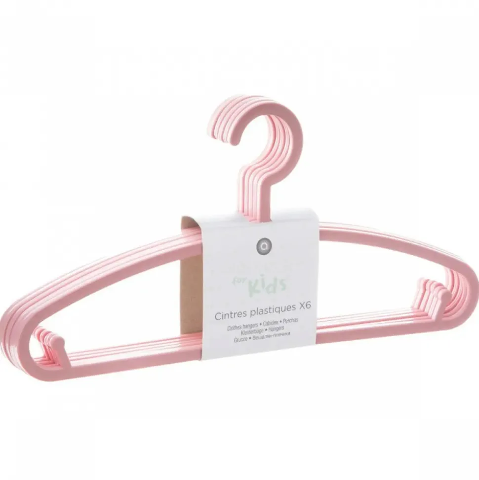 Lot de 6 cintres enfant rose