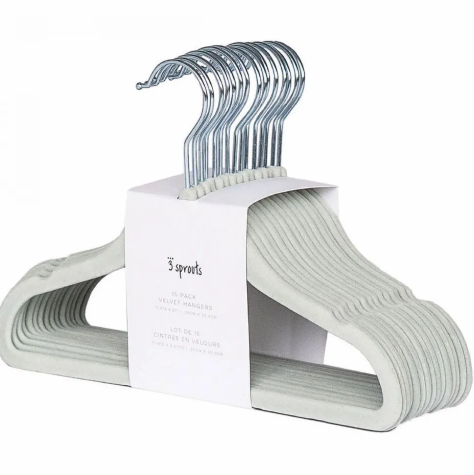 Lot de 15 cintres enfant velours écume