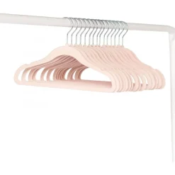 Lot de 15 cintres enfant velours rose