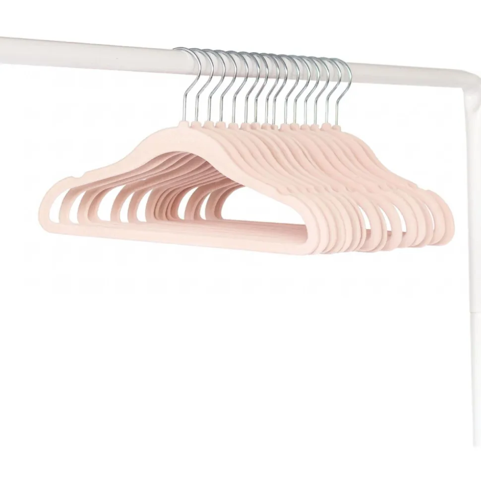 Lot de 15 cintres enfant velours rose