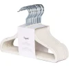 Lot de 15 cintres enfant velours crème