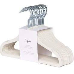 Lot de 15 cintres enfant velours crème