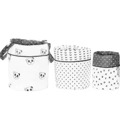 Lot de 3 corbeille gigognes panda chao chao