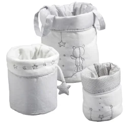 Lot de 3 corbeilles gigogne céleste