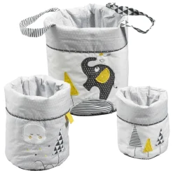 Lot de 3 corbeilles gigogne tissu babyfan