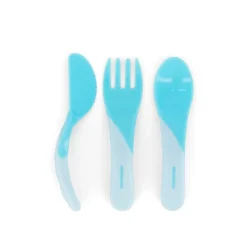 Lot de 3 couverts d'apprentissage +6 mois pastel bleu
