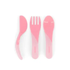 Lot de 3 couverts d'apprentissage +6 mois pastel rose