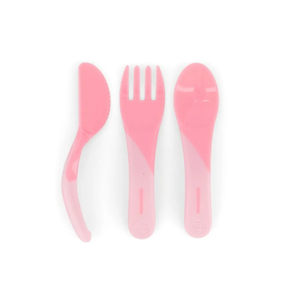 Lot de 3 couverts d'apprentissage +6 mois pastel rose