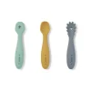 Lot de 3 couverts d'apprentissage bleu brume