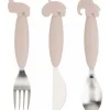 Lot de 3 couverts 3 easy-grip deer friends rose