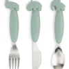 Lot de 3 couverts 3 easy-grip deer friends vert