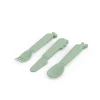 Lot de 3 couverts en silicone deer friends vert
