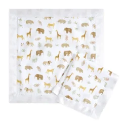 Lot de 2 couvertures-doudous en mousseline de coton tanzania