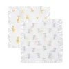 Lot de 2 couvertures-doudous en mousseline de coton safari babes