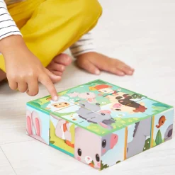 Lot de 9 cubes animaux de la ferme