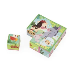 Lot de 9 cubes animaux de la ferme