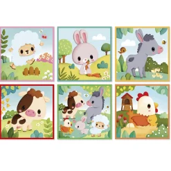 Lot de 9 cubes animaux de la ferme