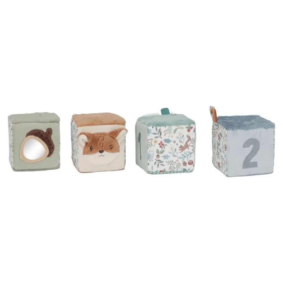 Lot de 4 cubes d'activités en tissu forest friends