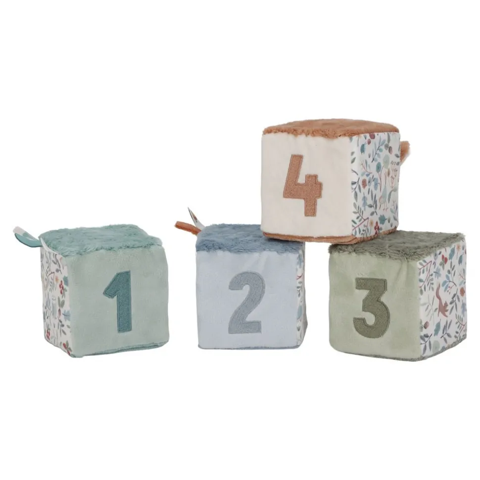 Lot de 4 cubes d'activités en tissu forest friends