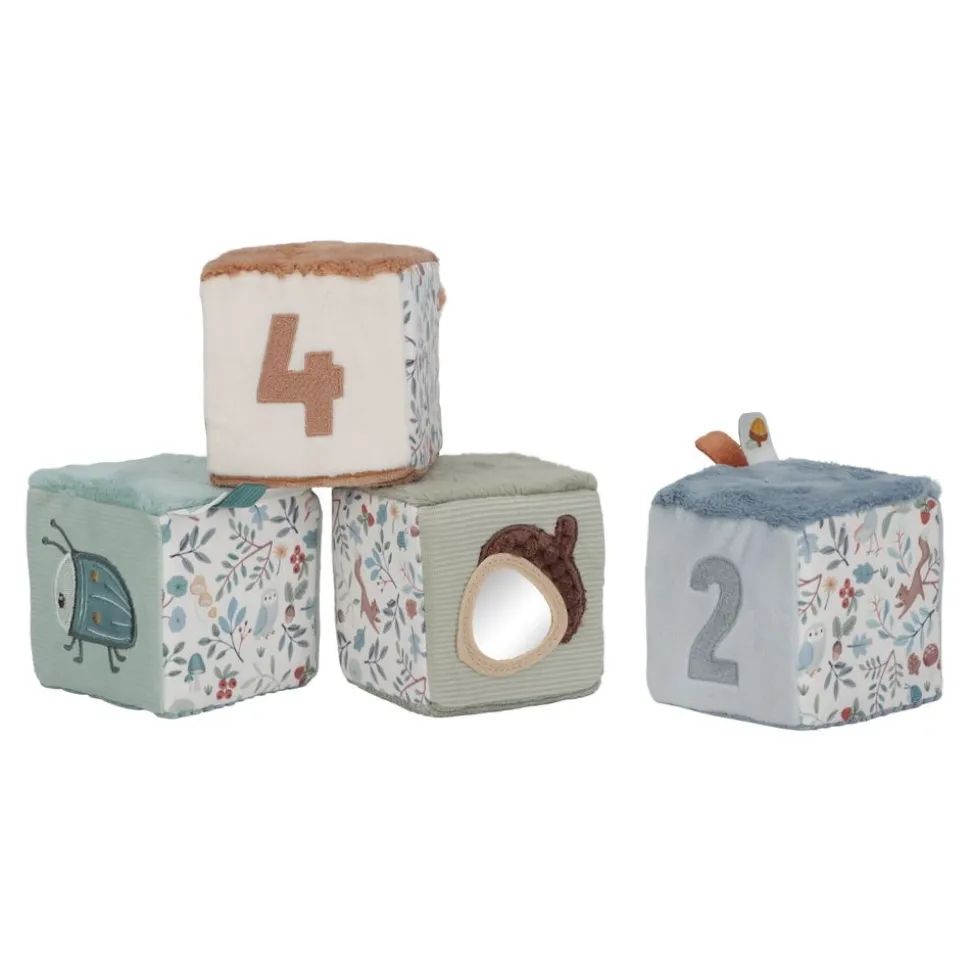 Lot de 4 cubes d'activités en tissu forest friends