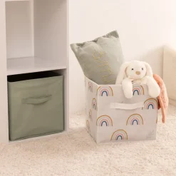 Lot de 2 cubes de rangement arc-en-ciel vert