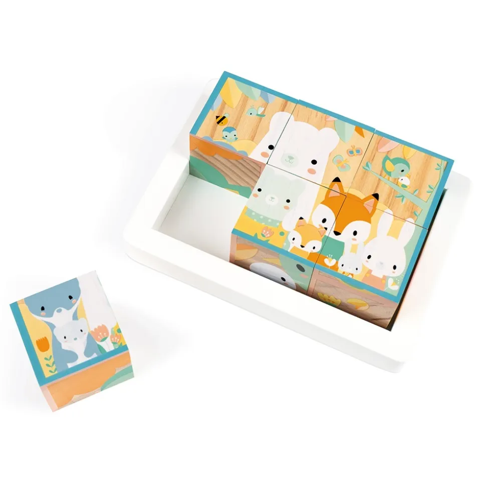 Lot de 6 cubes en bois pure