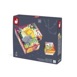 Lot de 9 cubes en carton animaux de la jungle