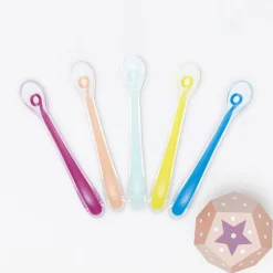 Lot de 5 cuillères 1er âge silicone baby spoons