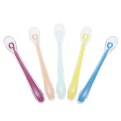 Lot de 5 cuillères 1er âge silicone baby spoons