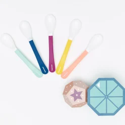 Lot de 5 cuillères 2ème âge multicolores