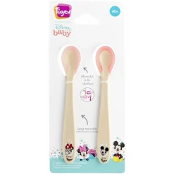Lot de 2 cuillères thermosensibles mickey minnie