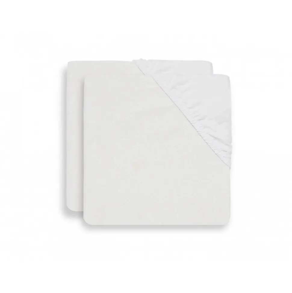 Lot de 2 drap housse en coton 40 x 80 cm white