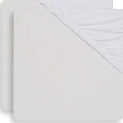 Lot de 2 drap housse molleton 60 x 120 cm white
