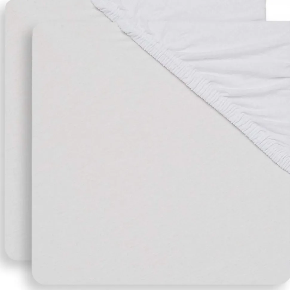 Lot de 2 drap housse molleton 60 x 120 cm white