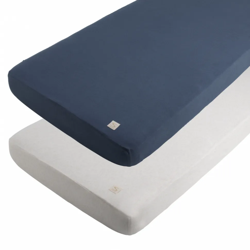 Lot de 2 drap housse uni petit nuage