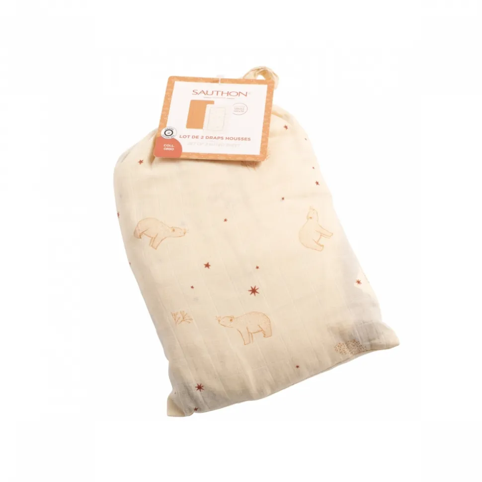 Lot de 2 draps housse coton bio orsino