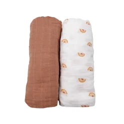 Lot de 2 draps housse coton bio sunlight