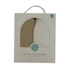 Lot de 2 draps housse double gaze 70 x 140 cm - ecru / taupe